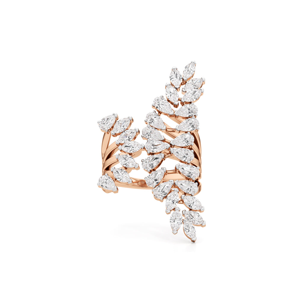 Whispering Leaves Diamond Statement Ring