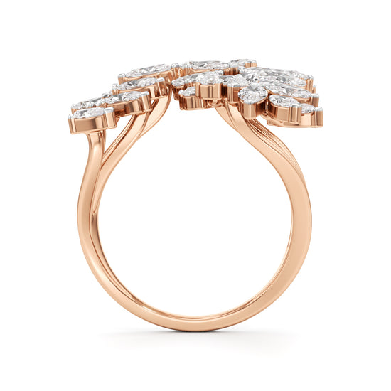 Whispering Leaves Diamond Statement Ring