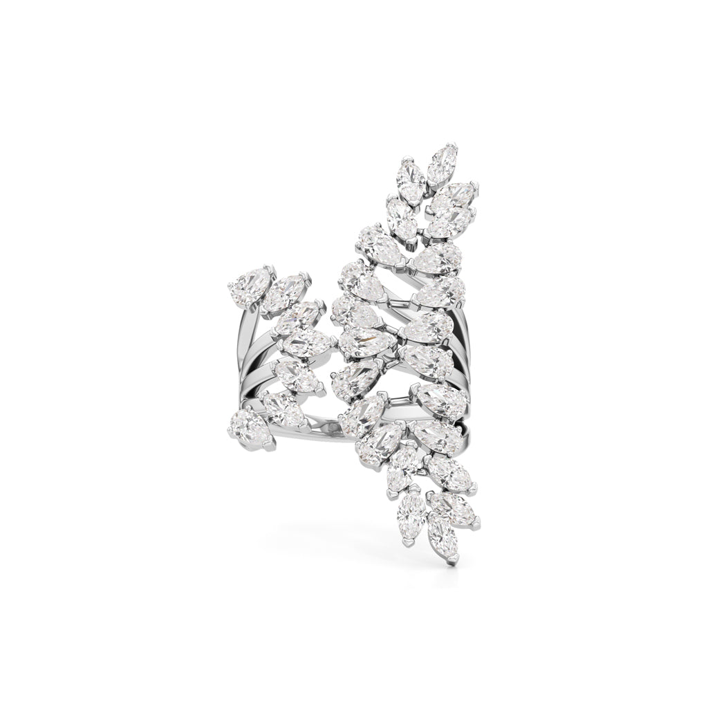 Whispering Leaves Diamond Statement Ring