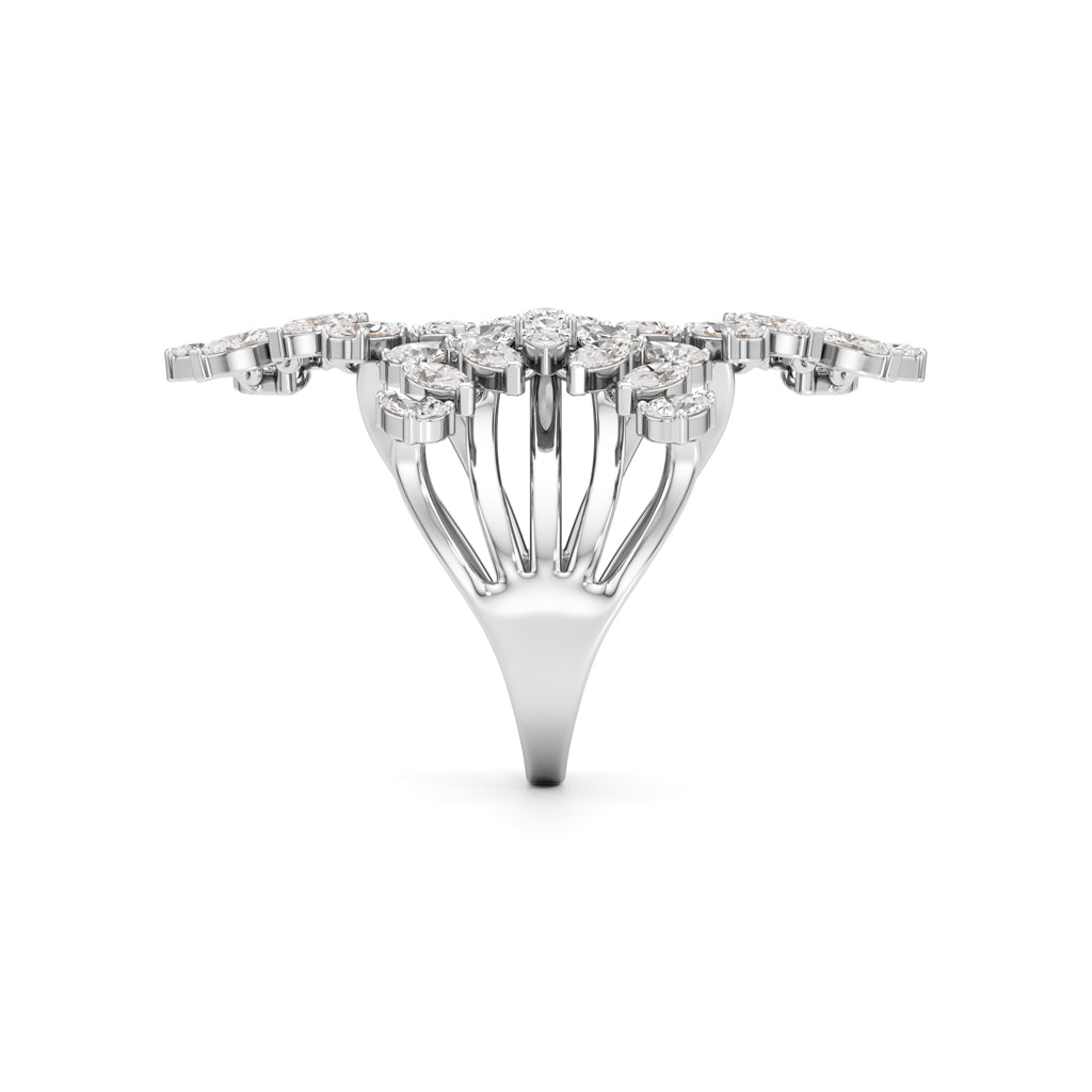 Whispering Leaves Diamond Statement Ring