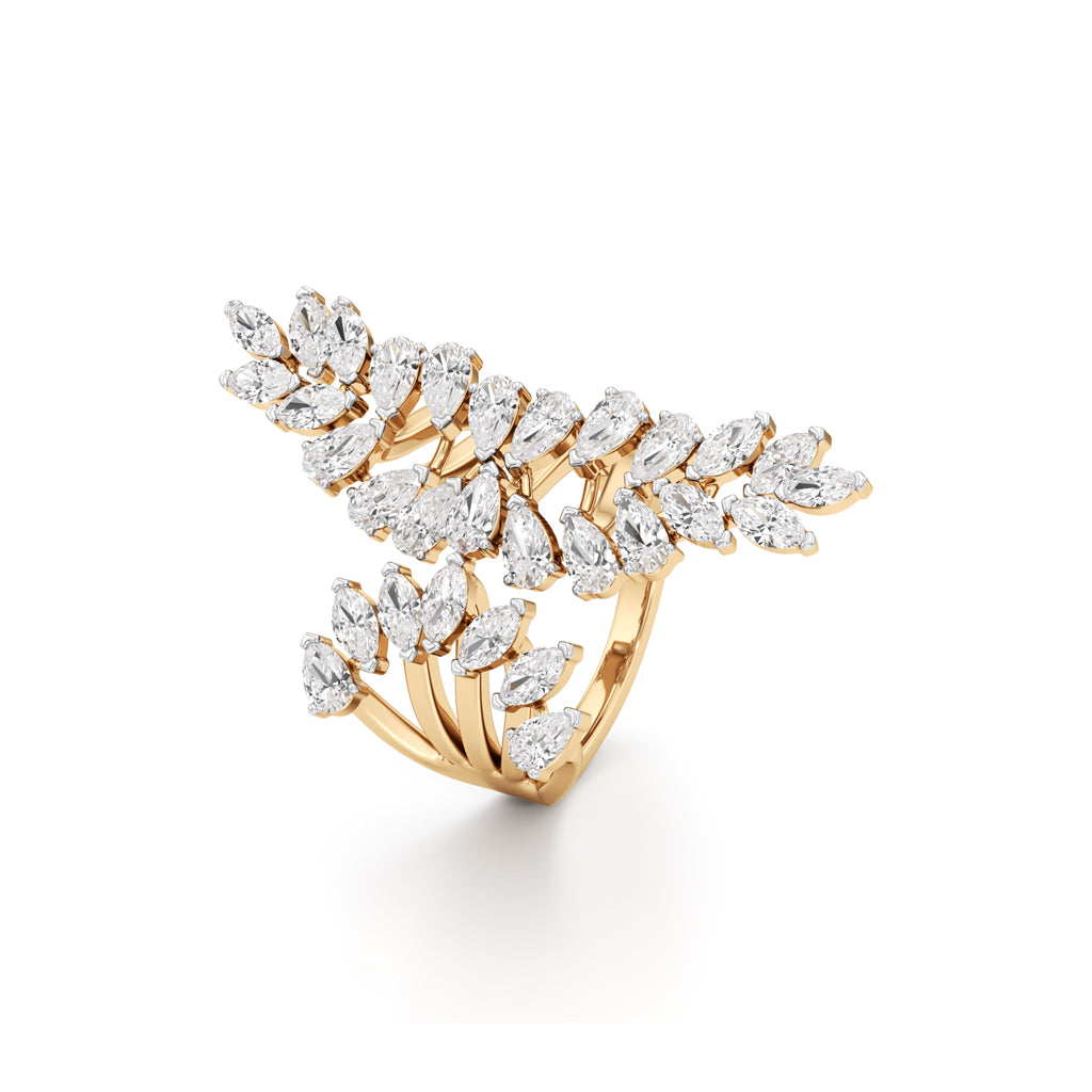 Whispering Leaves Diamond Statement Ring