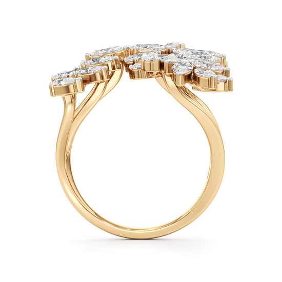 Whispering Leaves Diamond Statement Ring