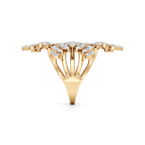 Whispering Leaves Diamond Statement Ring