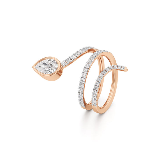 Dancing Pear Diamond Helix Ring