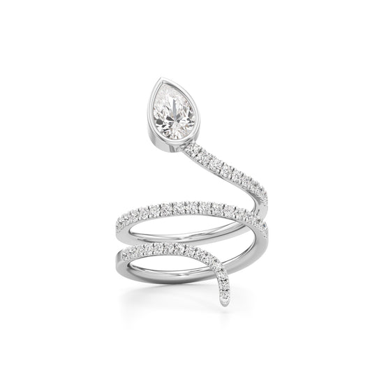 Dancing Pear Diamond Helix Ring