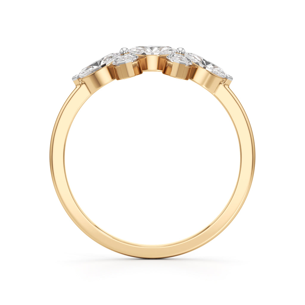 Dual Blossom Diamond Ring