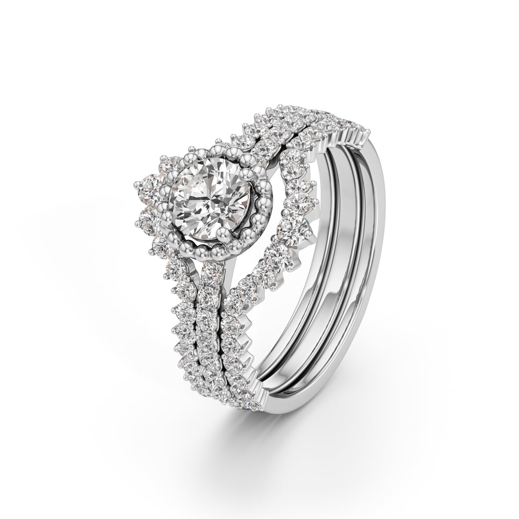Starlight Crown Diamond Wedding Set