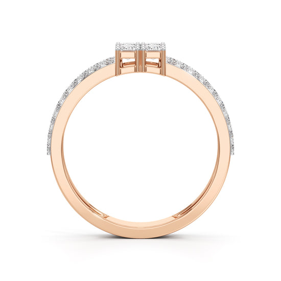 Radiant Quad Diamond Split Shank Ring