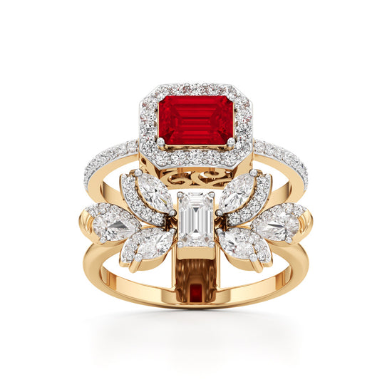 Crimson Bloom Luxe Ring