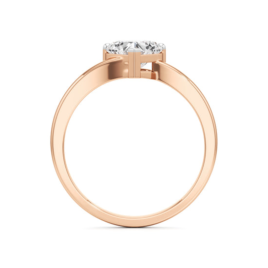 Pure Devotion Heart-Shaped Diamond Ring with Sleek Band Design