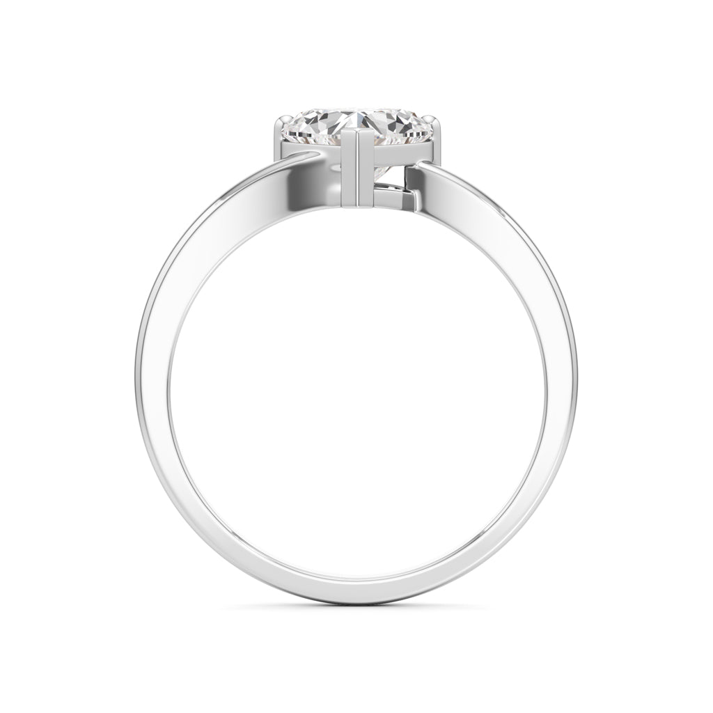 Pure Devotion Heart-Shaped Diamond Ring with Sleek Band Design