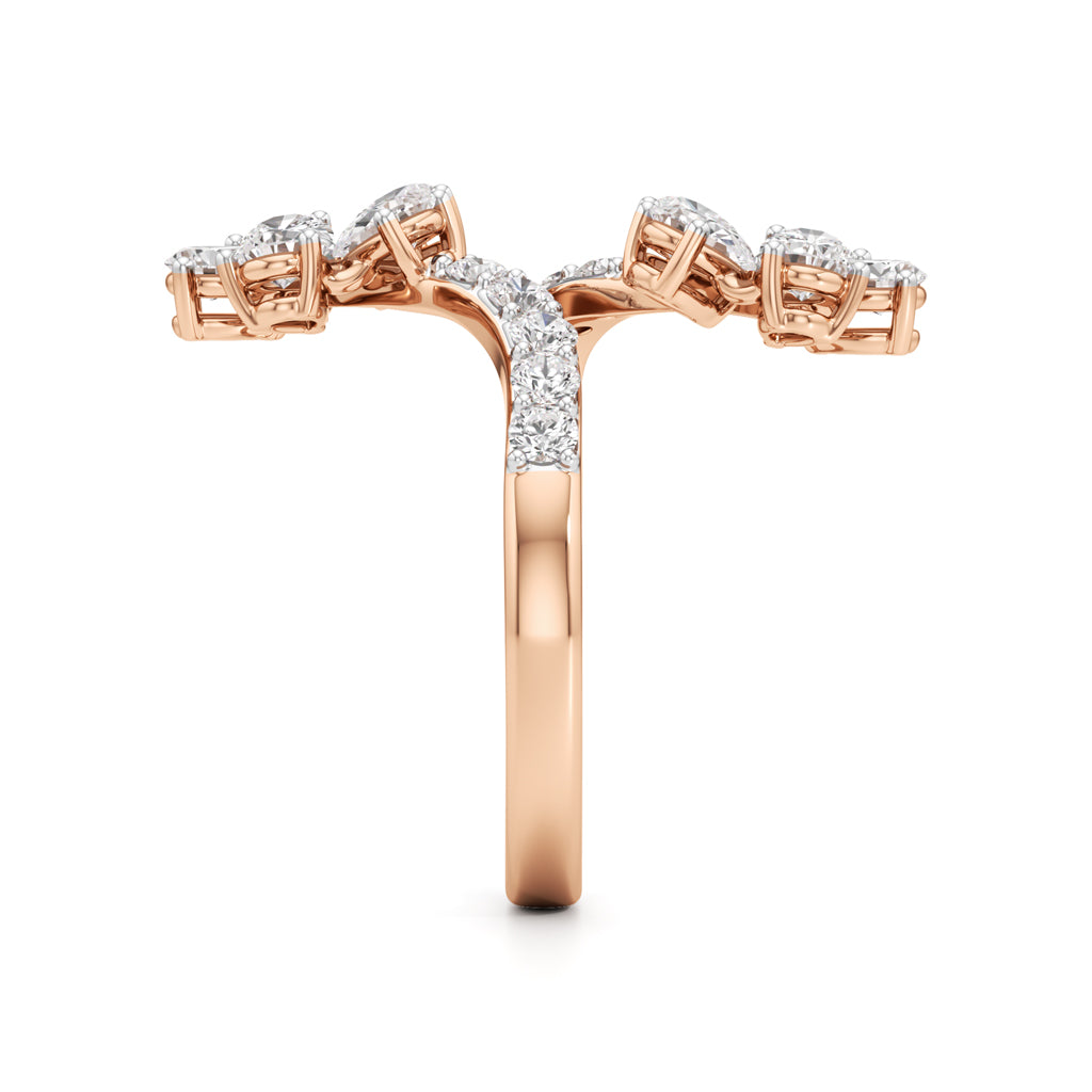 Dancing Blossoms Diamond Floral Wrap Ring