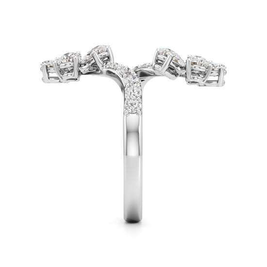 Dancing Blossoms Diamond Floral Wrap Ring