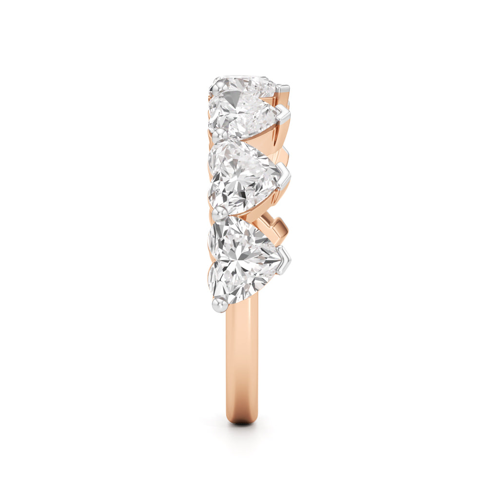 Row of Hearts Diamond Band