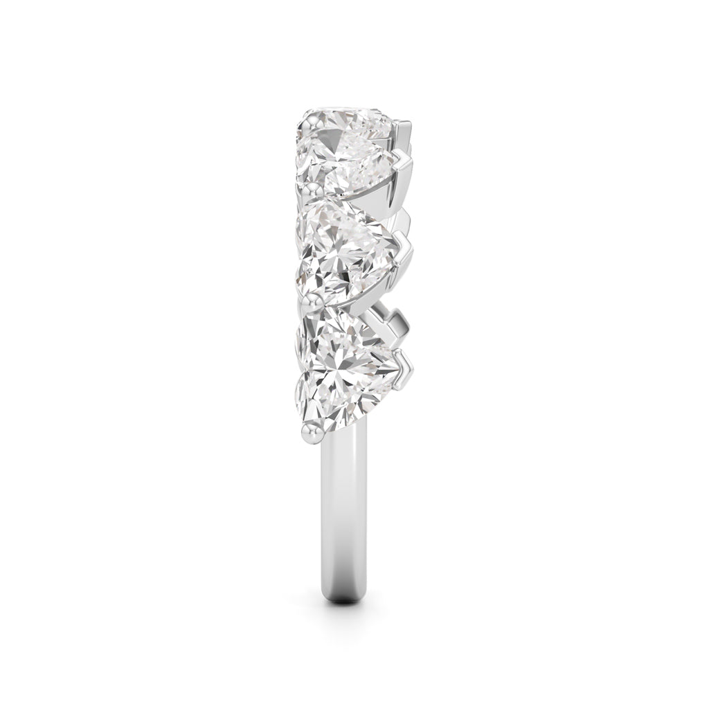 Row of Hearts Diamond Band