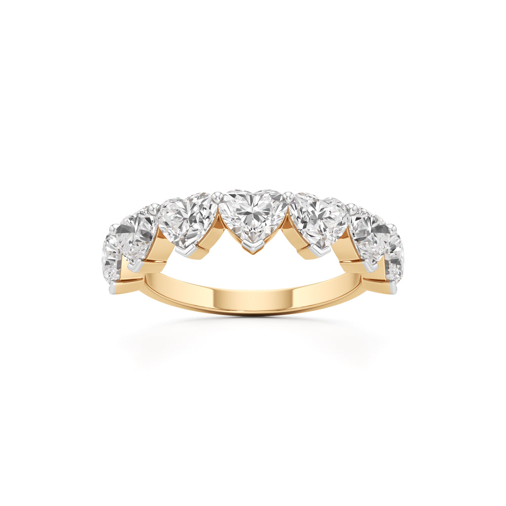 Row of Hearts Diamond Band