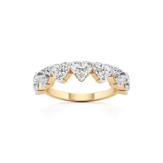 Row of Hearts Diamond Band