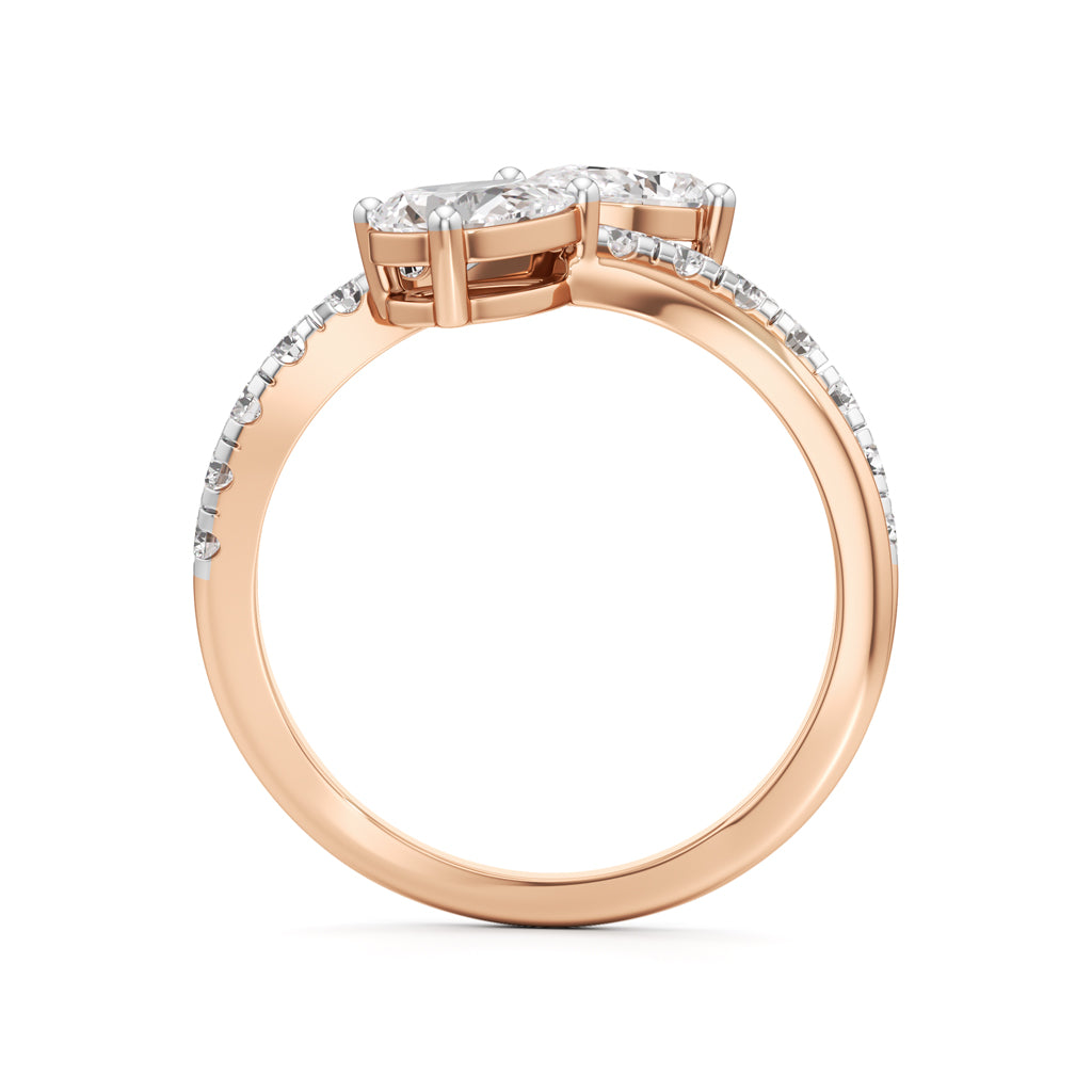 Luminescent Pear & Pave Diamond Wrap Ring