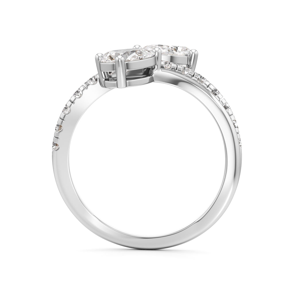 Luminescent Pear & Pave Diamond Wrap Ring