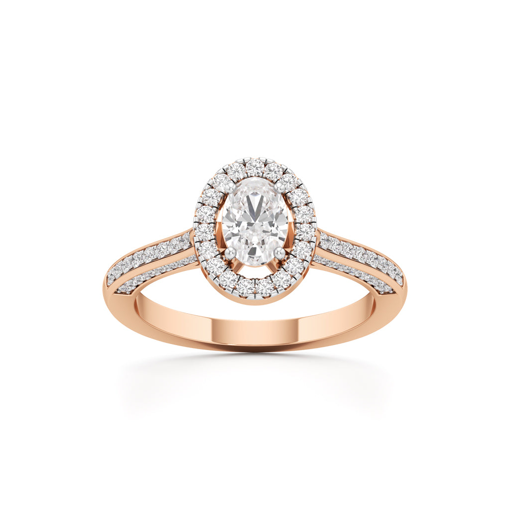Brilliant Oval Diamond Halo Ring