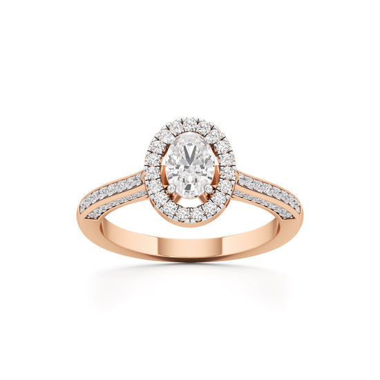 Brilliant Oval Diamond Halo Ring