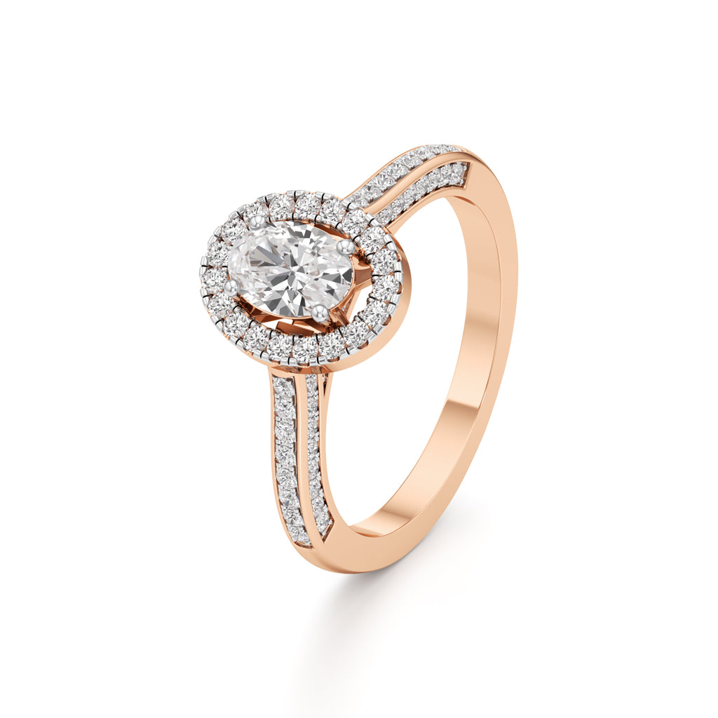 Brilliant Oval Diamond Halo Ring