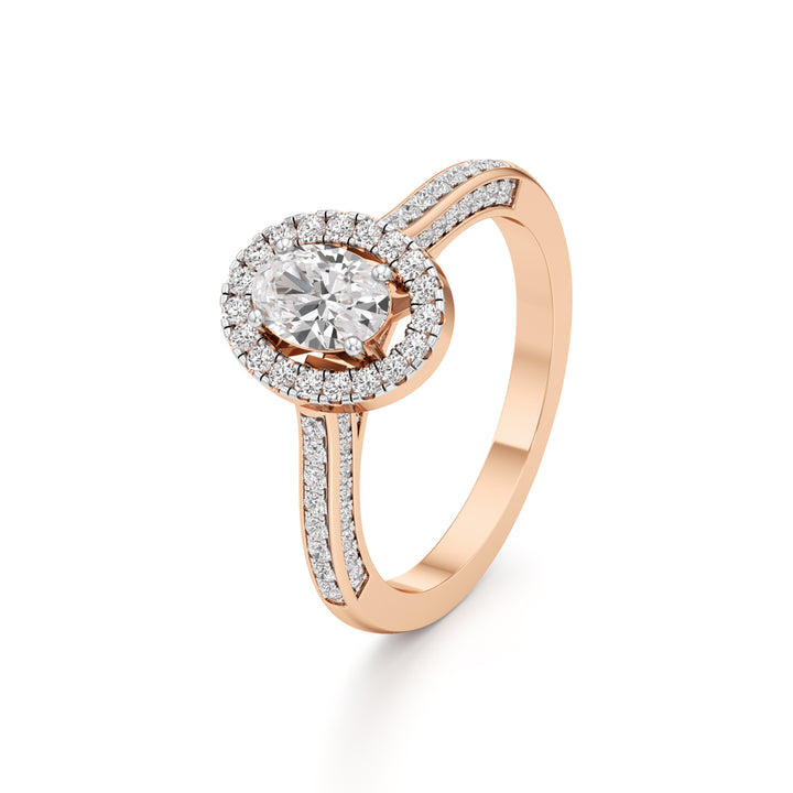 Brilliant Oval Diamond Halo Ring