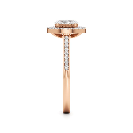 Brilliant Oval Diamond Halo Ring