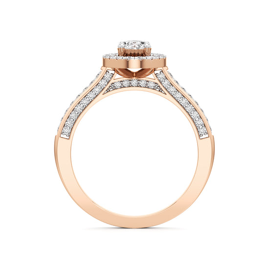 Brilliant Oval Diamond Halo Ring