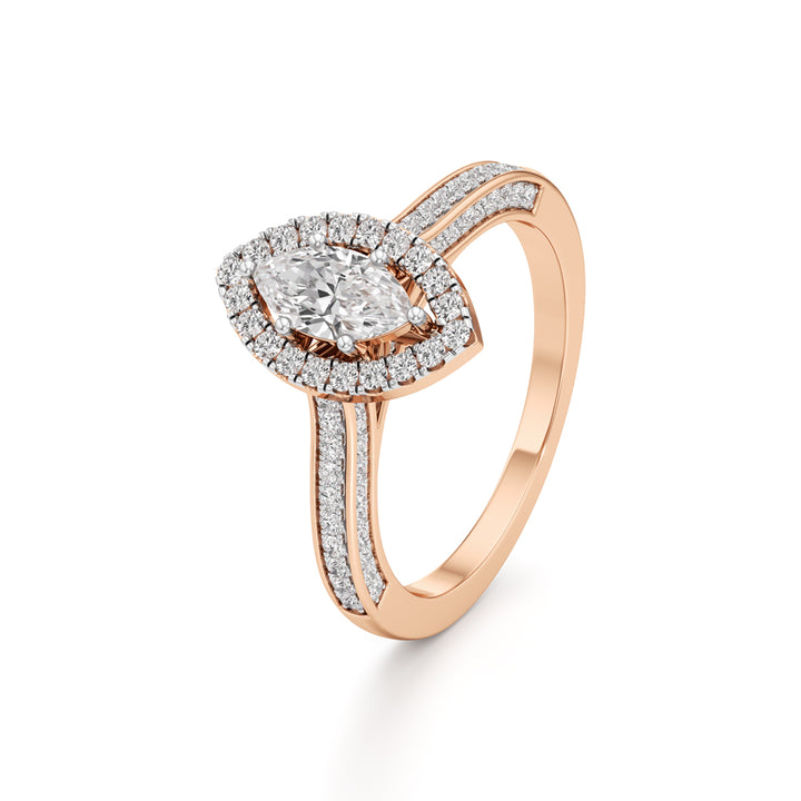 Marquise Brilliance Diamond Halo Ring