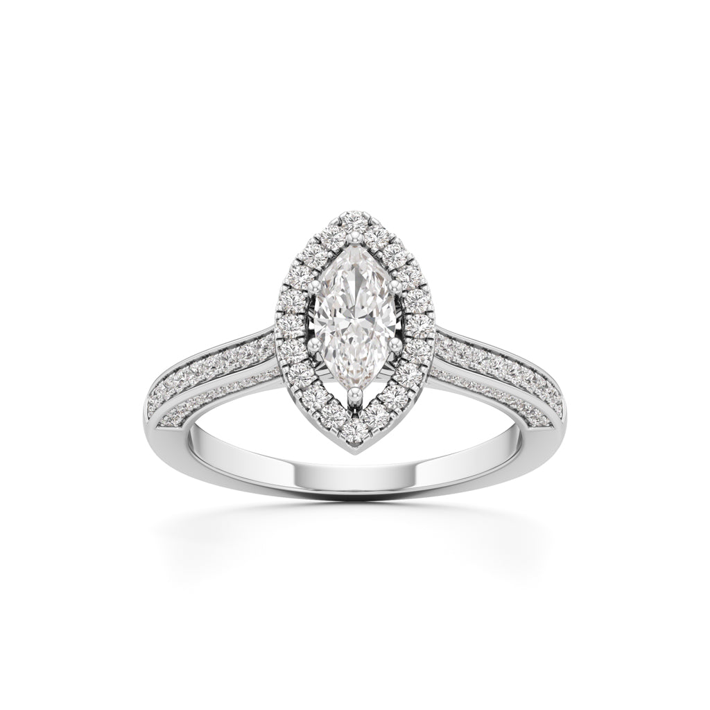 Marquise Brilliance Diamond Halo Ring