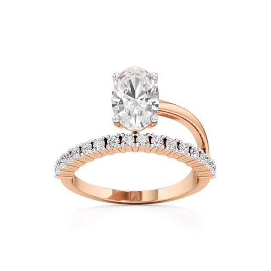 Graceful Embrace Oval Diamond Ring