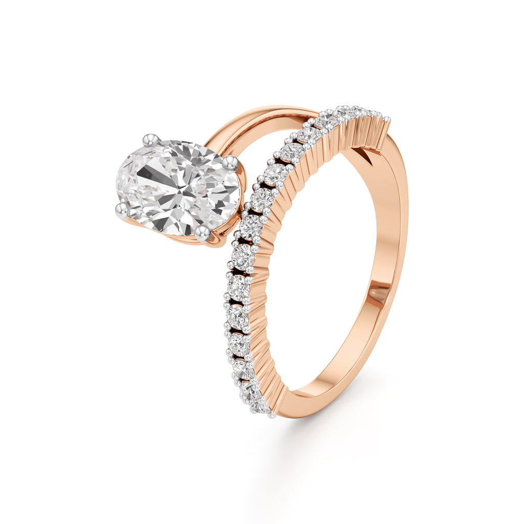 Graceful Embrace Oval Diamond Ring