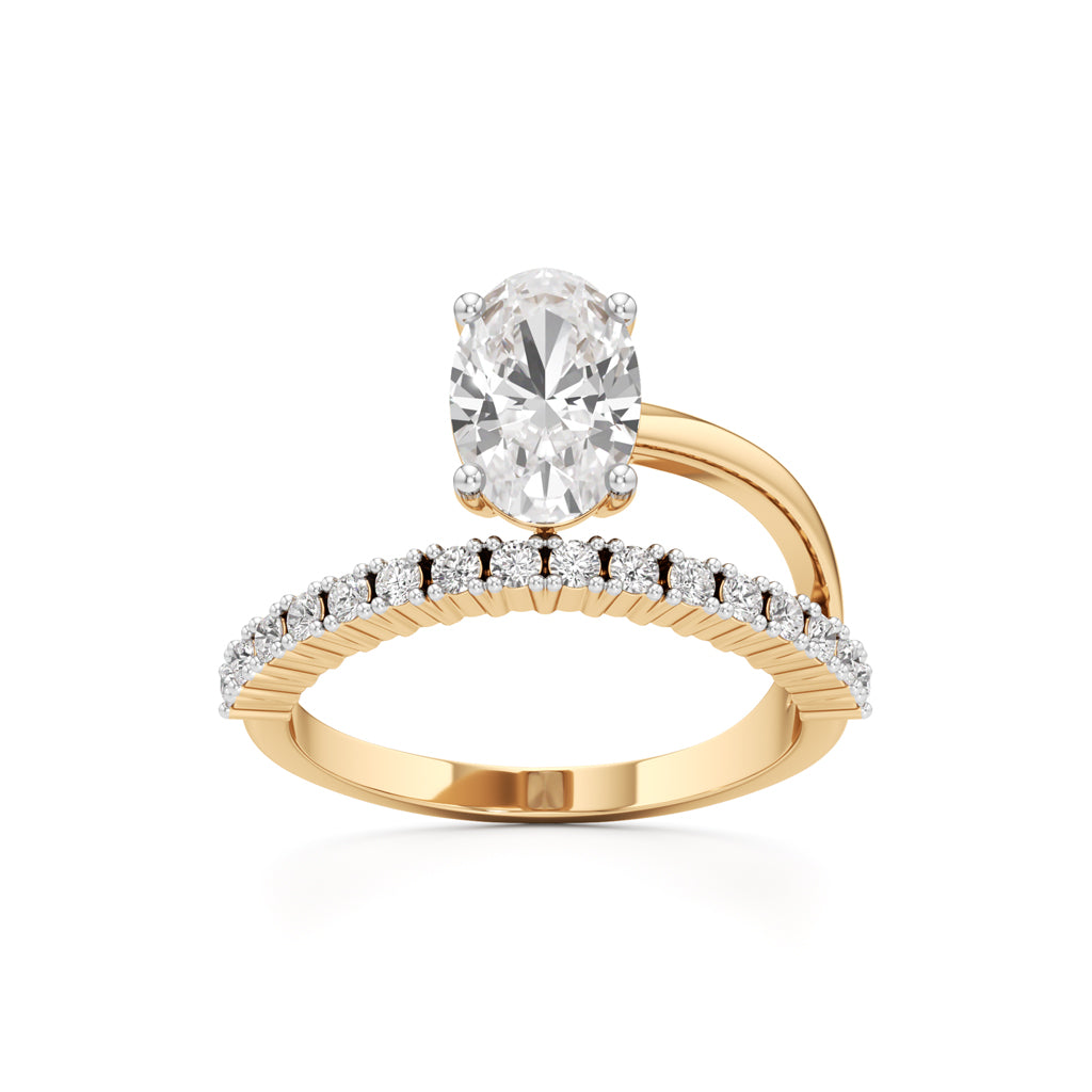 Graceful Embrace Oval Diamond Ring