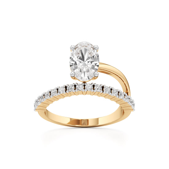 Graceful Embrace Oval Diamond Ring