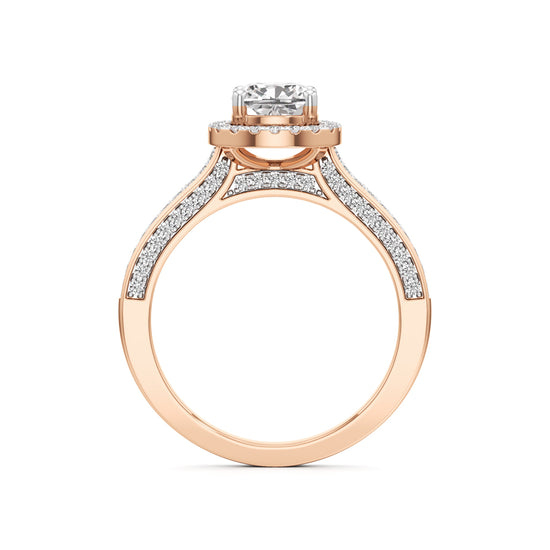 Cushion Cut Halo Engagement Ring