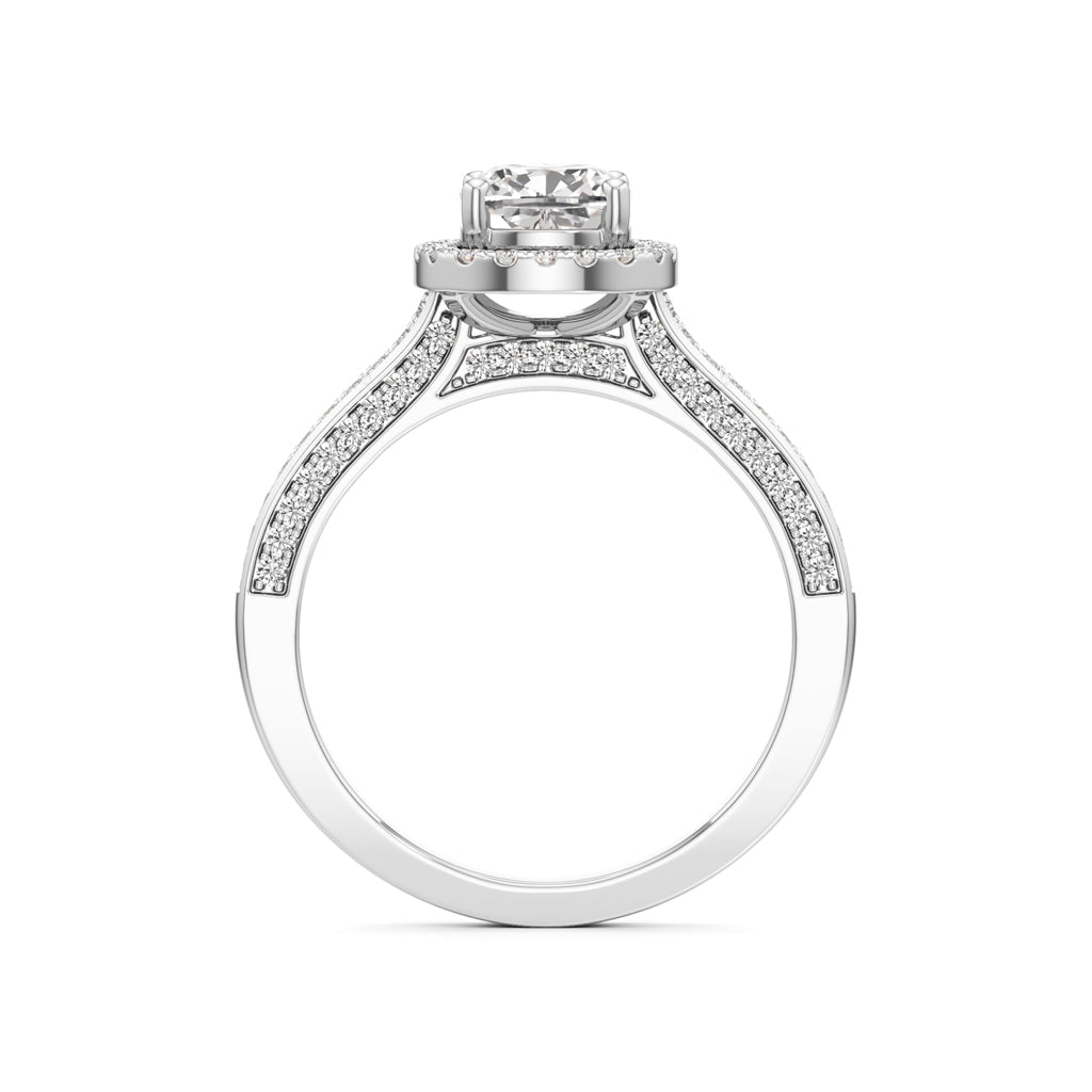 Cushion Cut Halo Engagement Ring