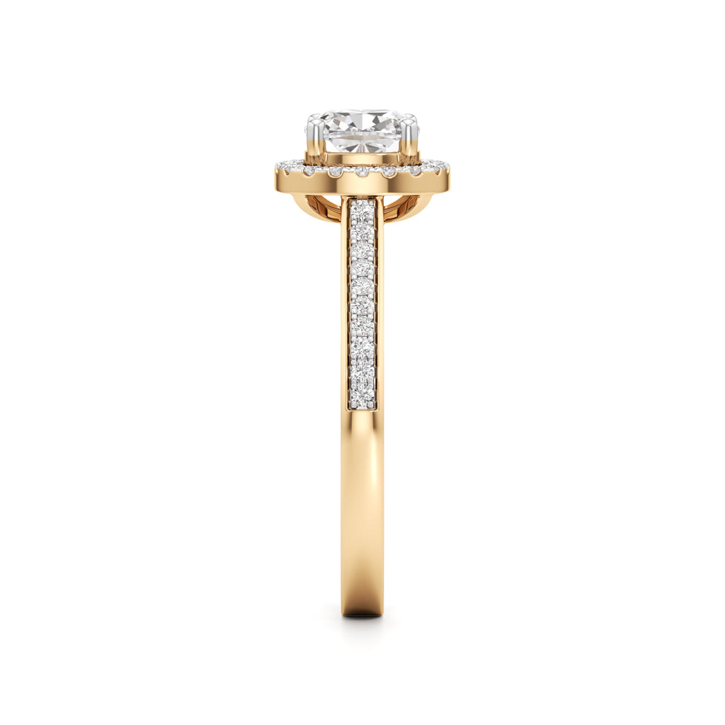 Cushion Cut Halo Engagement Ring