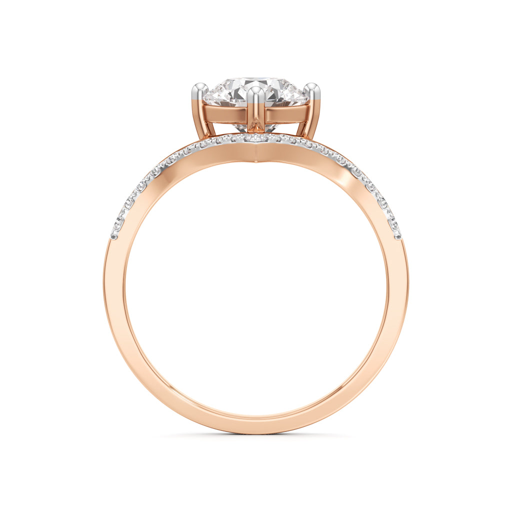 V-Shaped Pave Engagement Ring