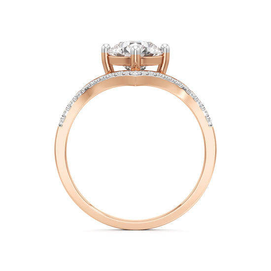 V-Shaped Pave Engagement Ring