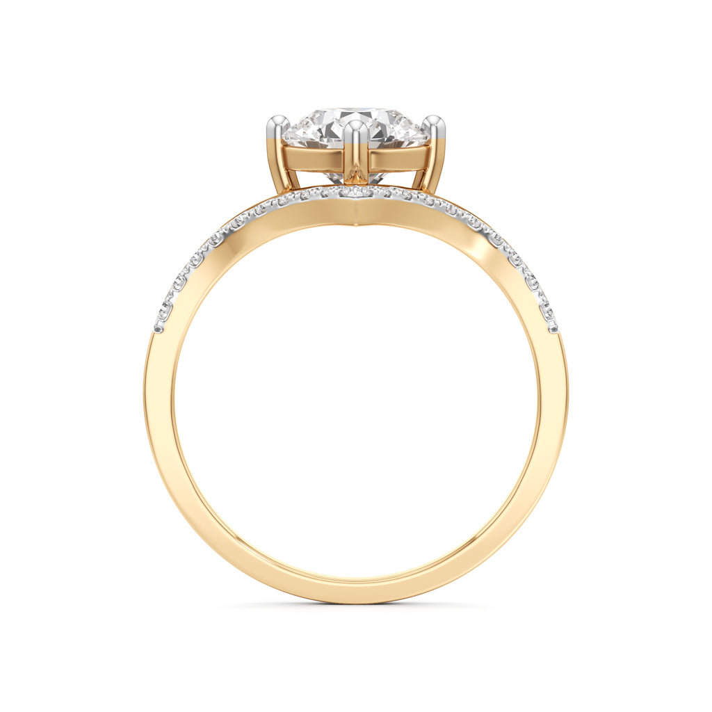 V-Shaped Pave Engagement Ring