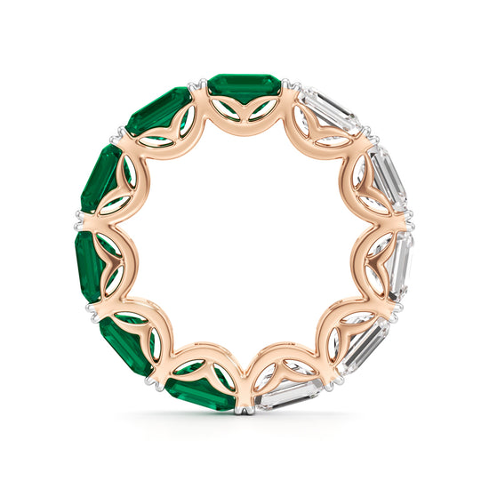 Emerald & Diamond Eternity Band