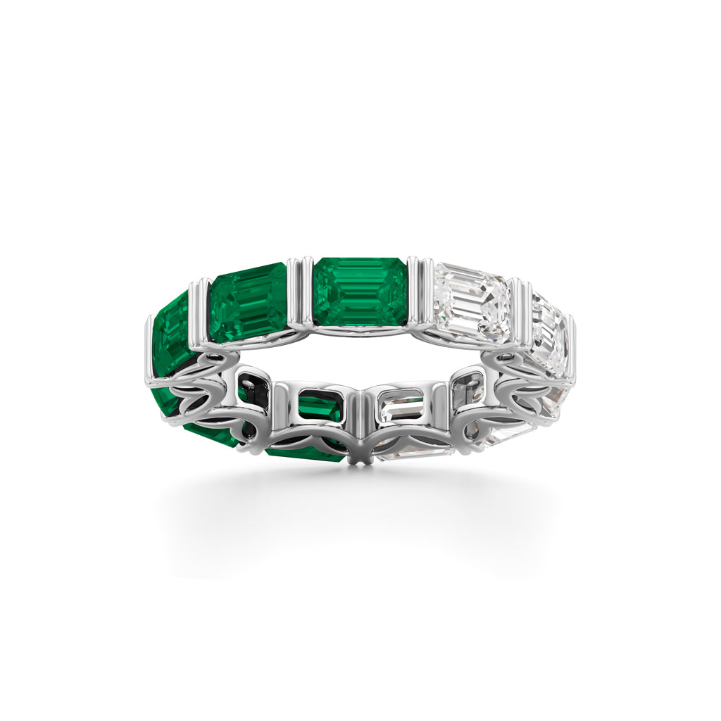Emerald & Diamond Eternity Band