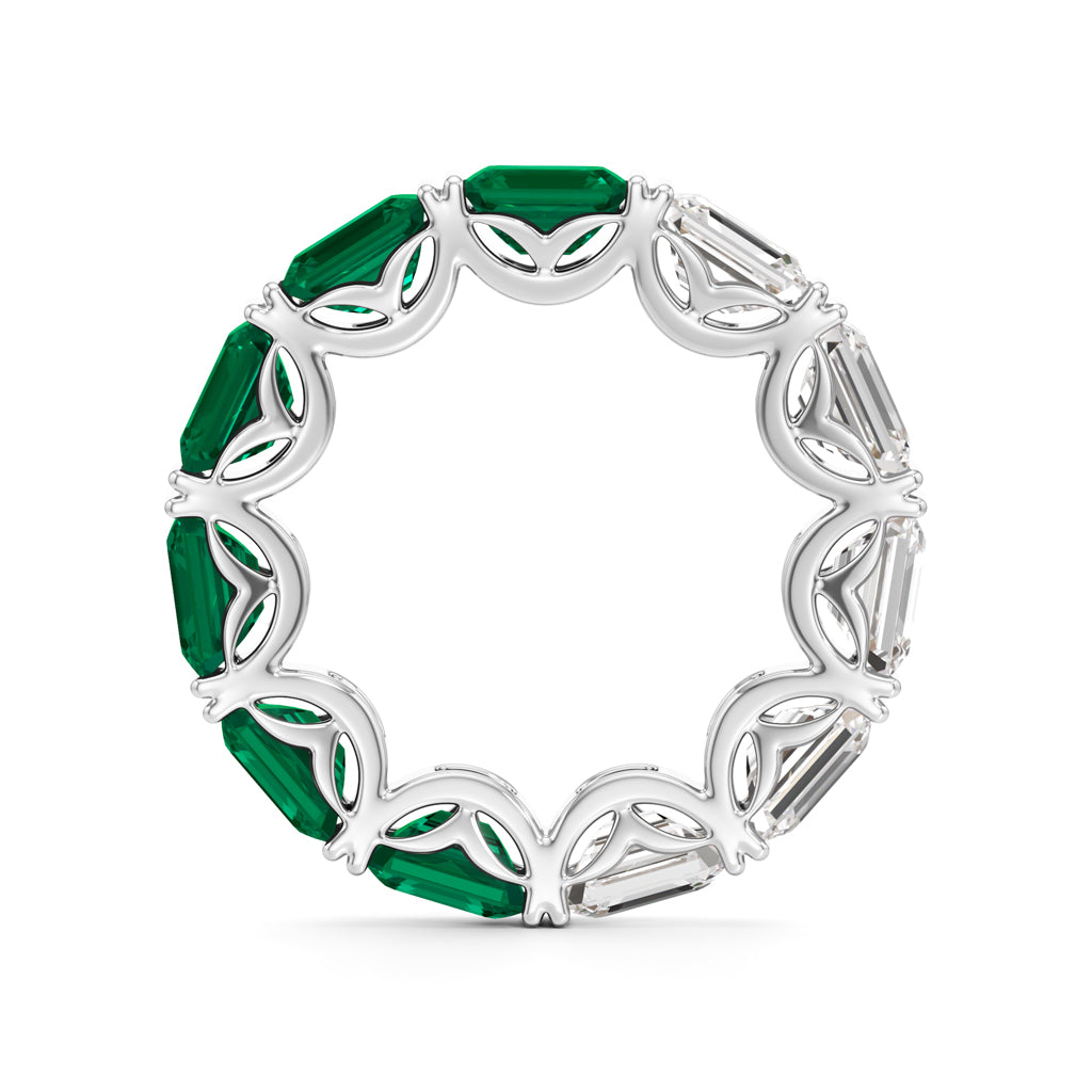 Emerald & Diamond Eternity Band