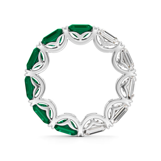 Emerald & Diamond Eternity Band