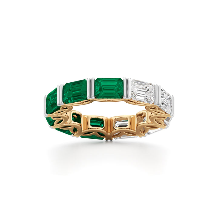 Emerald & Diamond Eternity Band