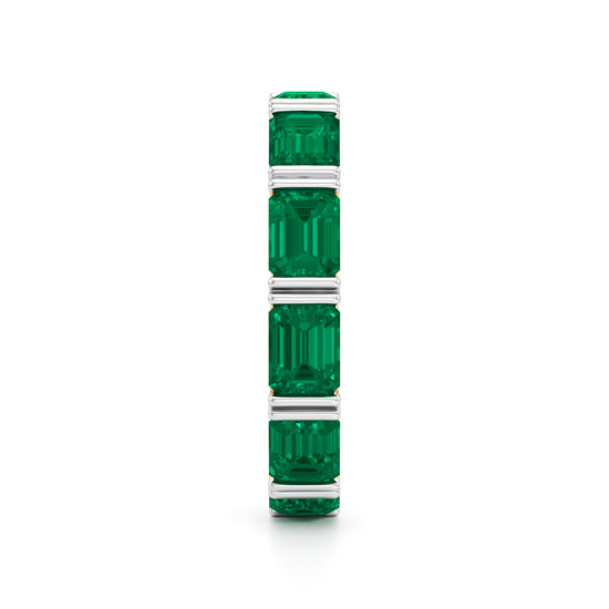 Emerald & Diamond Eternity Band