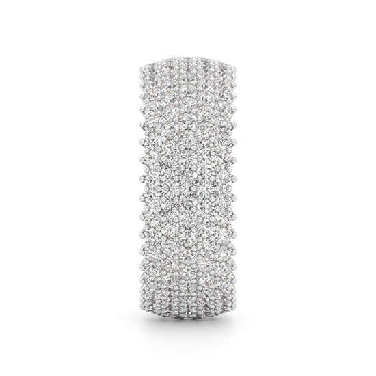 Wide Haloed Diamond Band