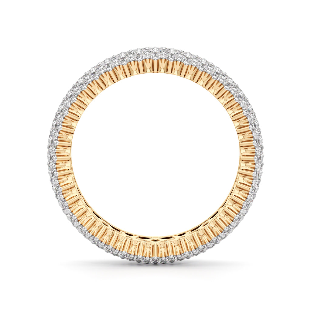 Wide Haloed Diamond Band