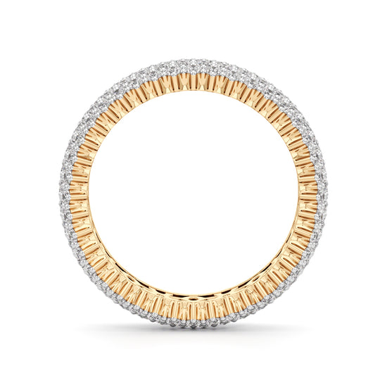 Wide Haloed Diamond Band